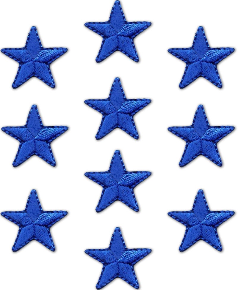 Laughing Lizards Iron On Star Patches Embroidered Patch Applique Embellishments for Clothing, Jackets, Backpacks, and Decorations (Royal Blue, 1") - Image 1